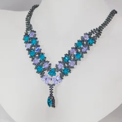 Necklace Black brass - Double V Thea - Necklace Black brass - Laiton noir